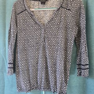 Lucky Monochrome Geometric Blouse